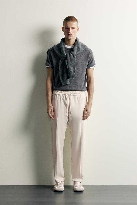 Zara COMFORT JOGGER WAIST PANTS - Mid-ecru - Image 0