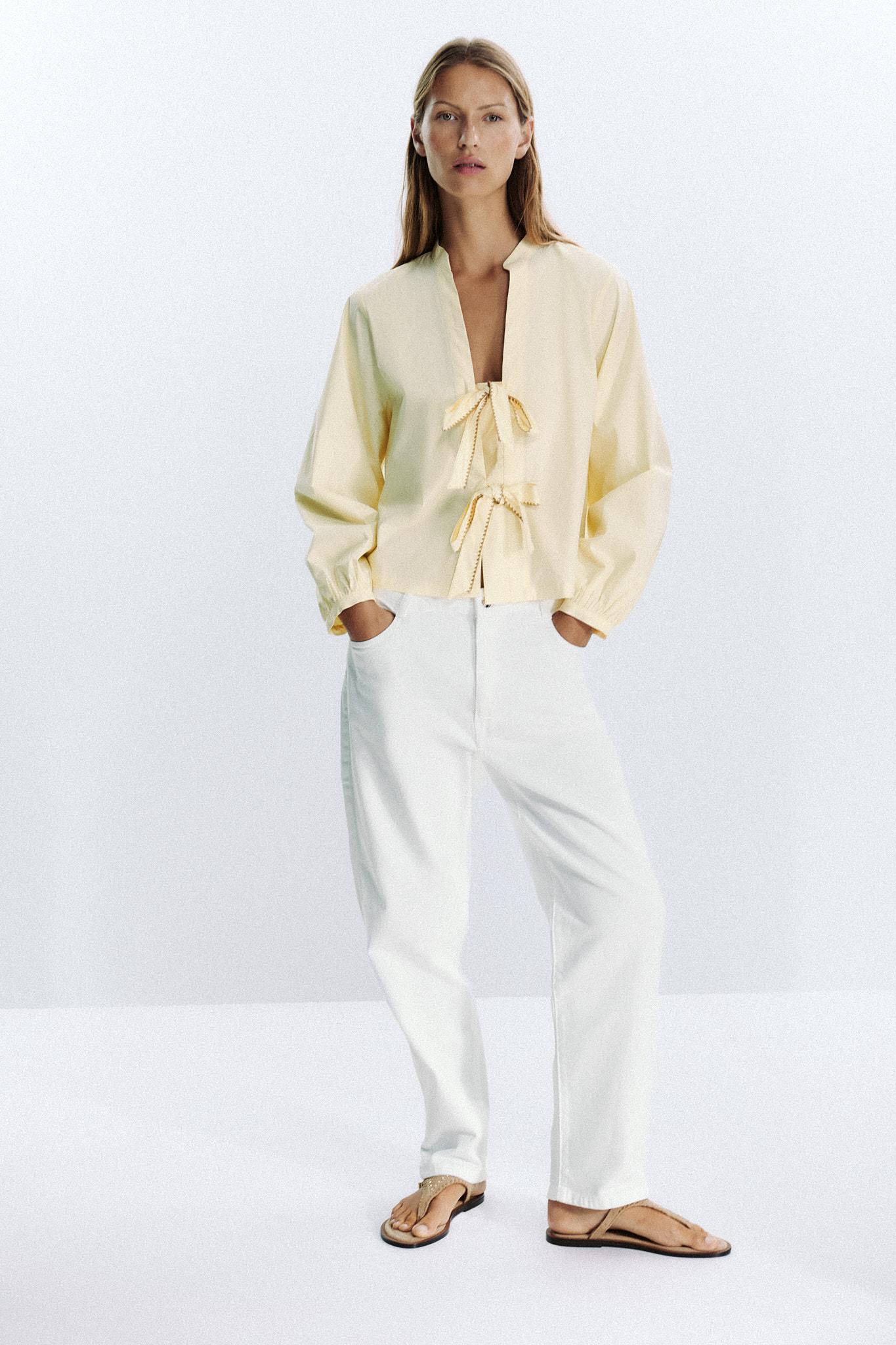 CHEMISE POPELINE RAYURES LACETS