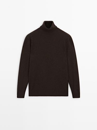 Zara Knit 100% cashmere turtleneck sweater - Dark brown
