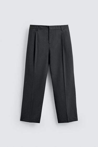 PLEATED SUIT TROUSERS - Anthracite grey by Zara