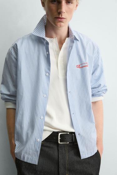 CHEMISE À RAYURES AVEC INSCRIPTION IMPRIMÉE - rayures de Zara - Image 5