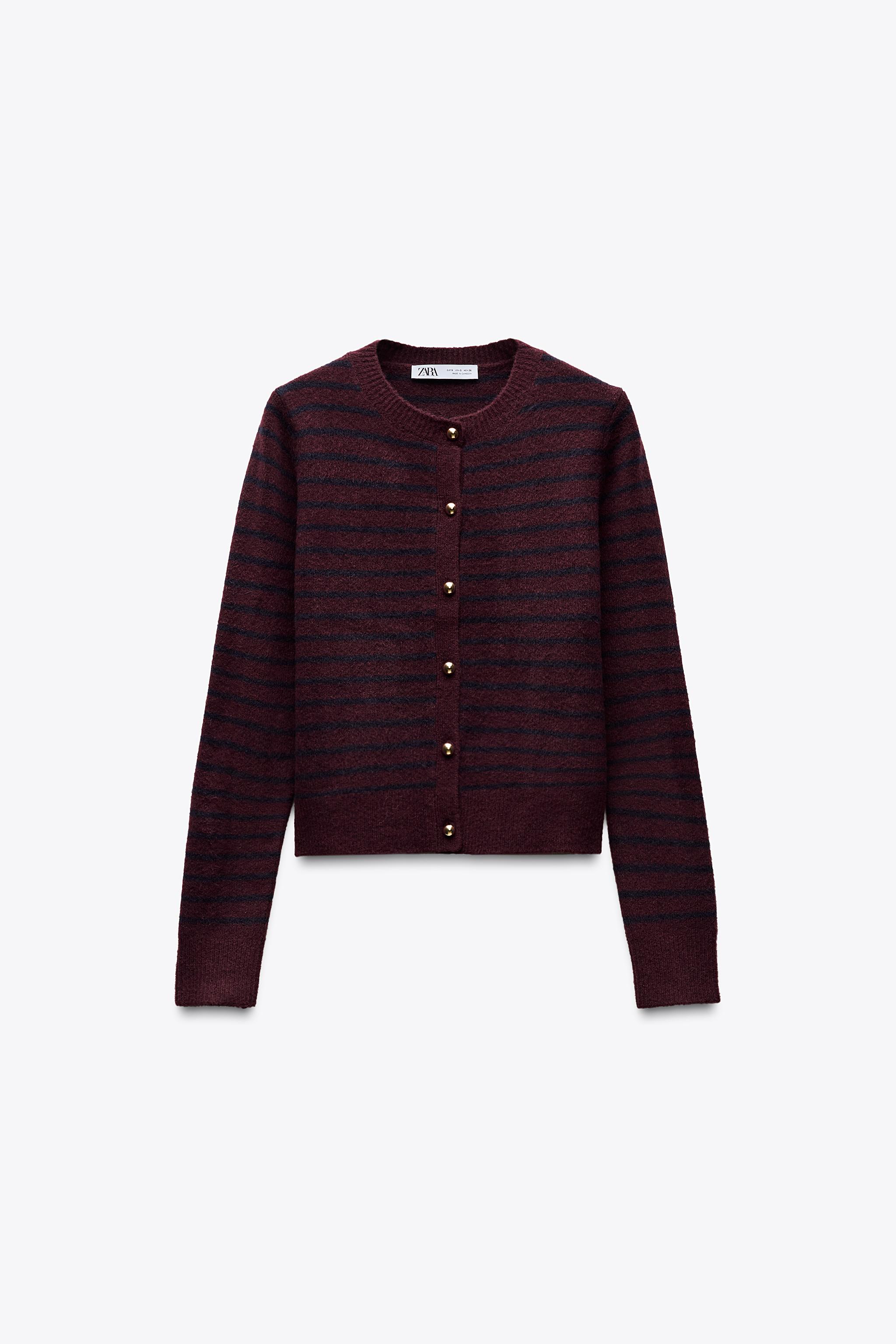 ZARA】ストライプニットジャケット 1509/104/104 (ZARA