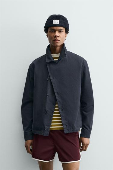 CAMISA AMPLA ESTRUTURA BOTÕES SAMUEL DE SABOIA X ZARA - Azul-marinho da Zara
