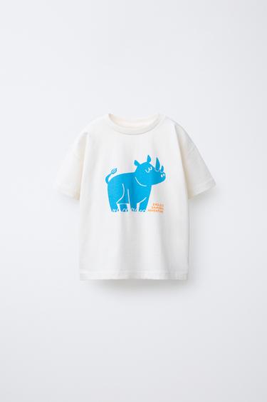 CAMISETA ESTAMPADO ANIMALES - Blanco de Zara - Imagen 0