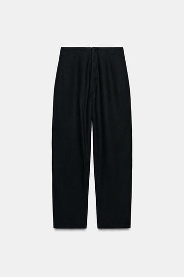 PANTALÓN CON LINO ZW COLLECTION - Negro de Zara