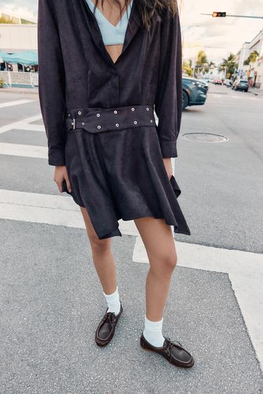 GIÀY LƯỜI DA KIỂU HẢI QUÂN - Màu nâu từ Zara