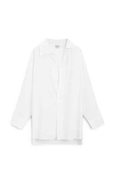 Zara Flowing linen blend shirt - LIMITED EDITION - White