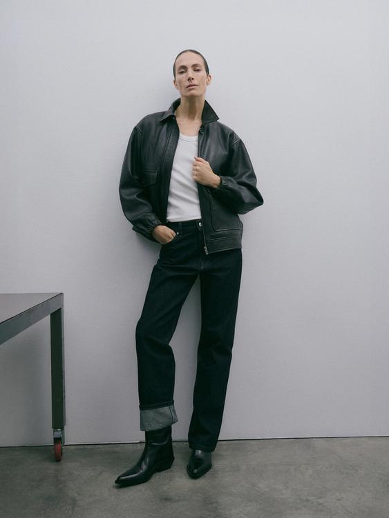 Mercerised cotton V-neck T-shirt