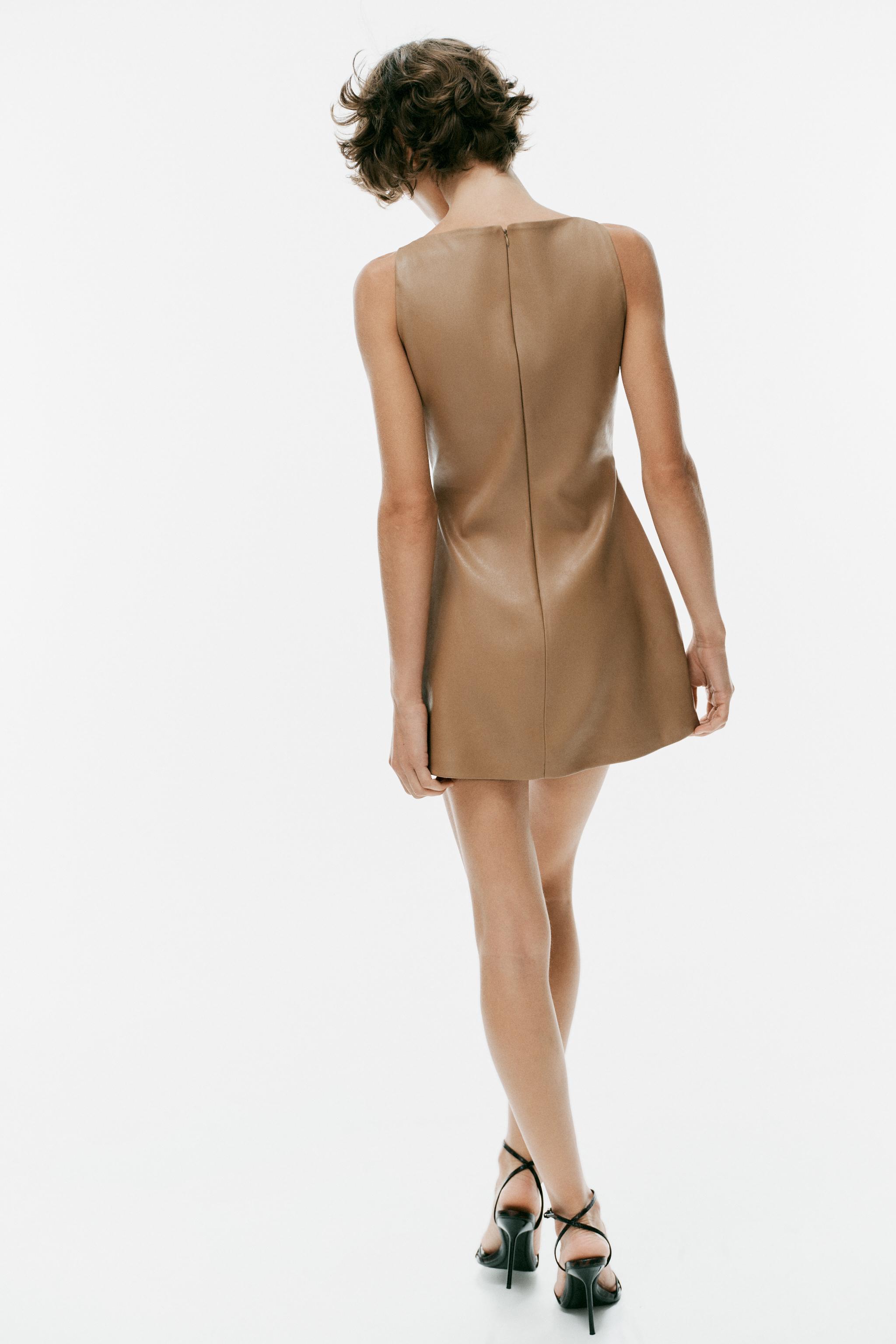 Женские платья Zara FAUX LEATHER MINI DRESS — фото 3