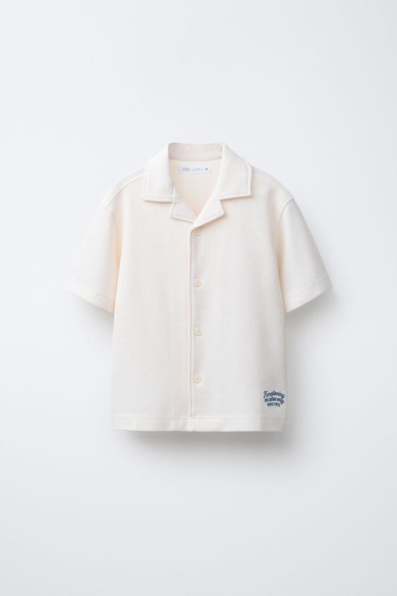 TOWELLING SHIRT - Ecru by Zara - Image 0