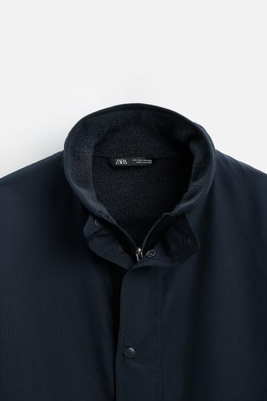 BLOUSON TECHNIQUE EN MATIÈRES VARIÉES - Bleu de Zara - Image 8