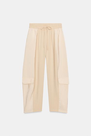 CONTRAST BARREL TROUSERS - Sand / Marl by Zara - Image 7