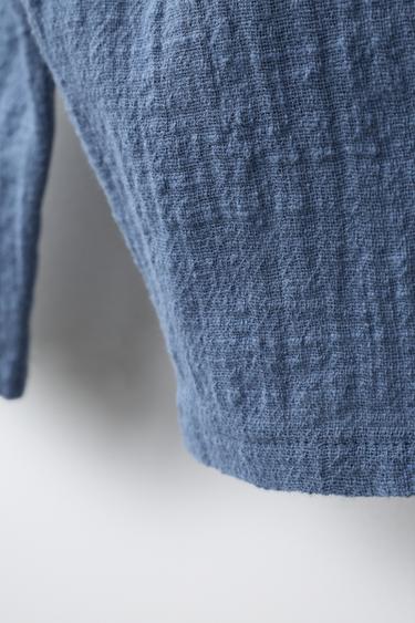 TROUSERS WITH TEXTURED DETAIL - Blue by Zara - Image 3