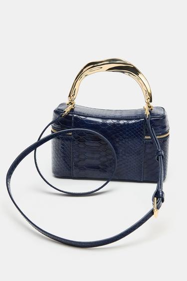 EMBOSSED VANITY BAG - Navy Blue by Zara - Image 1