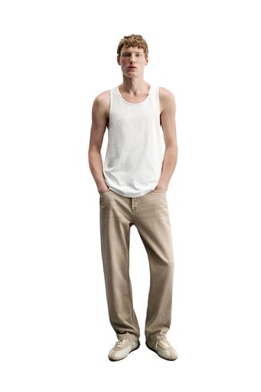 REGULAR FIT MEDIUM WEIGHT TANK TOP - White by Zara