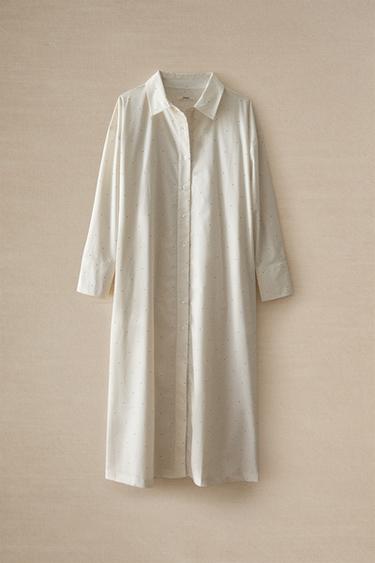 CHEMISE DE NUIT À POIS - Blanc cassé de Zara - Image 4