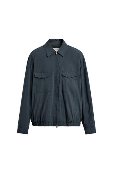 Zara FLUID REGULAR FIT OVERSHIRT - Dark navy