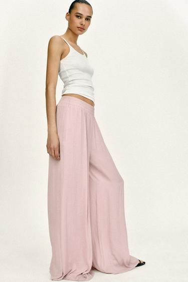 WIDE FLOWING TROUSERS - Pink by Zara