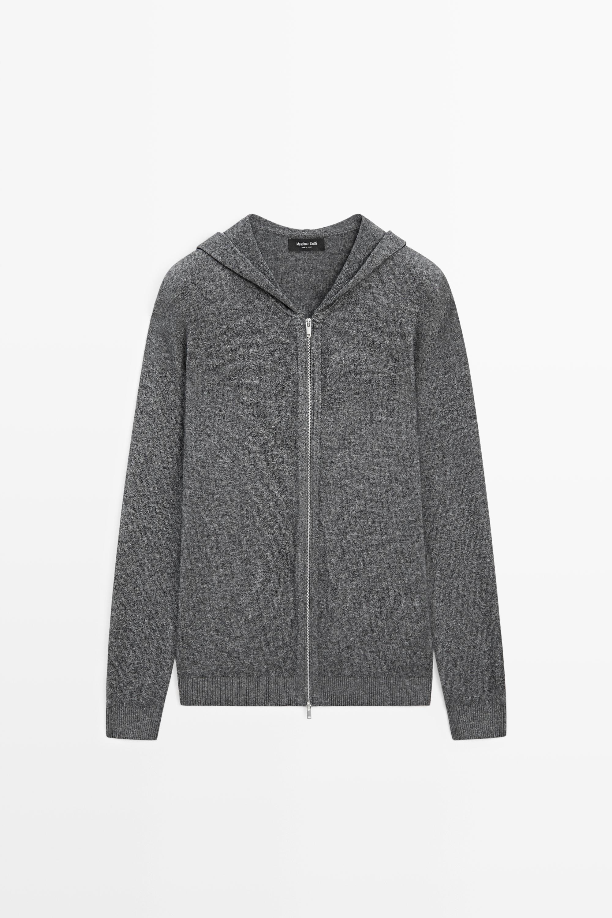 Cardigan en maille à capuche avec de la laine
