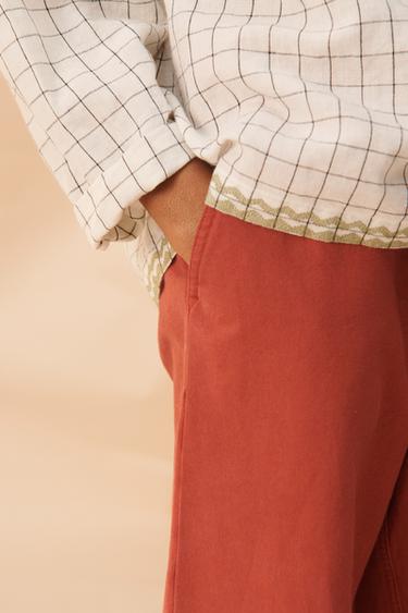 LIMITED EDITION CONTRAST EMBROIDERED CHECK SHIRT - Black / White by Zara - Image 2