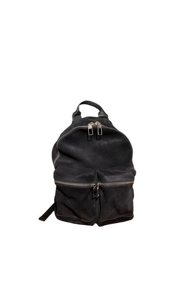 BLUE SUEDE AND BLACK LEADER BAG