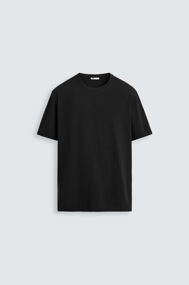 BASIC SLIM FIT T-SHIRT - Black by Zara