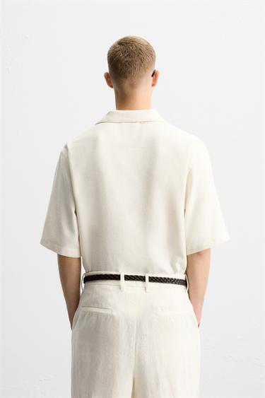 RELAXED FIT TEXTURED POLO SHIRT - Ecru by Zara - Image 2