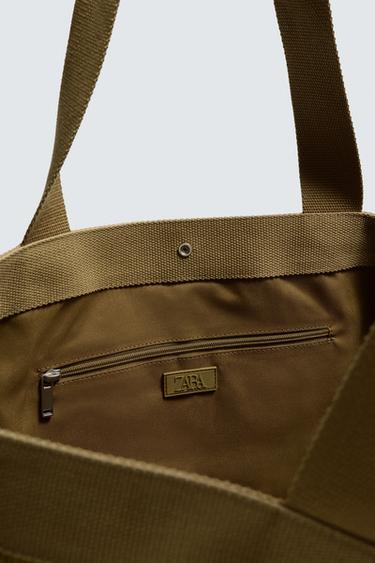 SAC SHOPPER EFFET CORDUROY - Vert kaki de Zara - Image 6