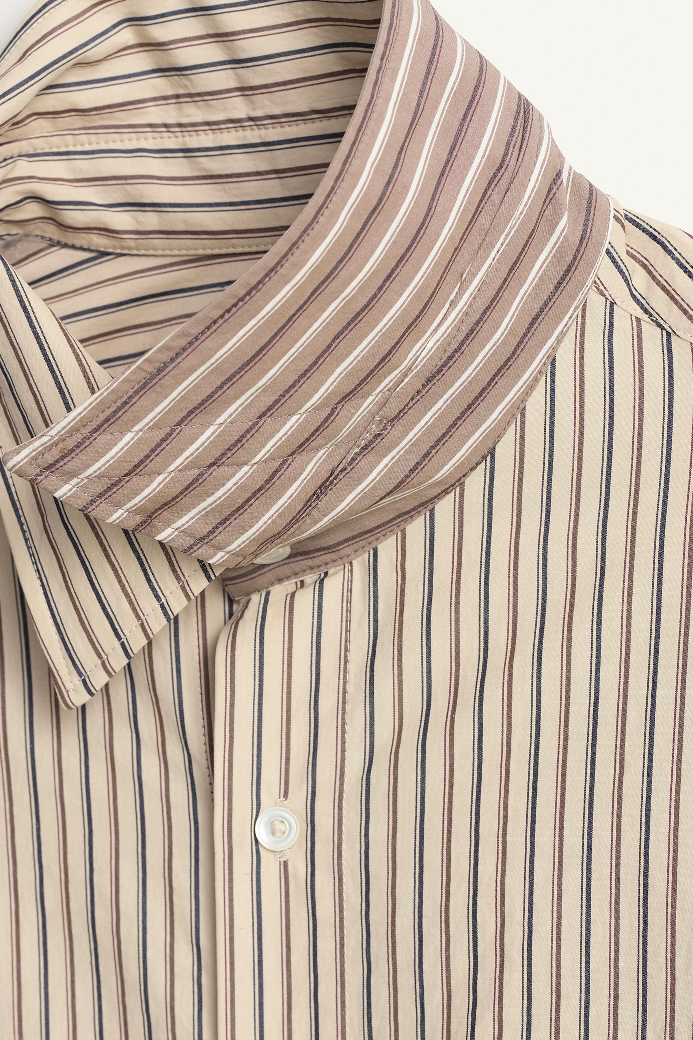 RELAXED-FIT COMBINED STRIPE SHIRT
