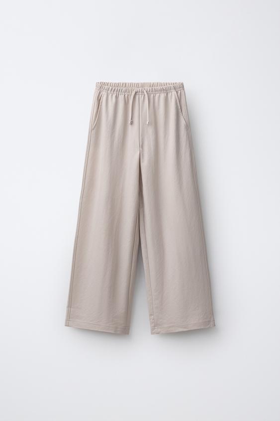 FLOWING WIDE-LEG TROUSERS - Ecru by Zara - Image 0