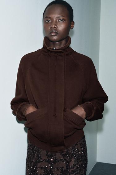 WASHED EFFECT FLEECE JACKET - Brown by Zara