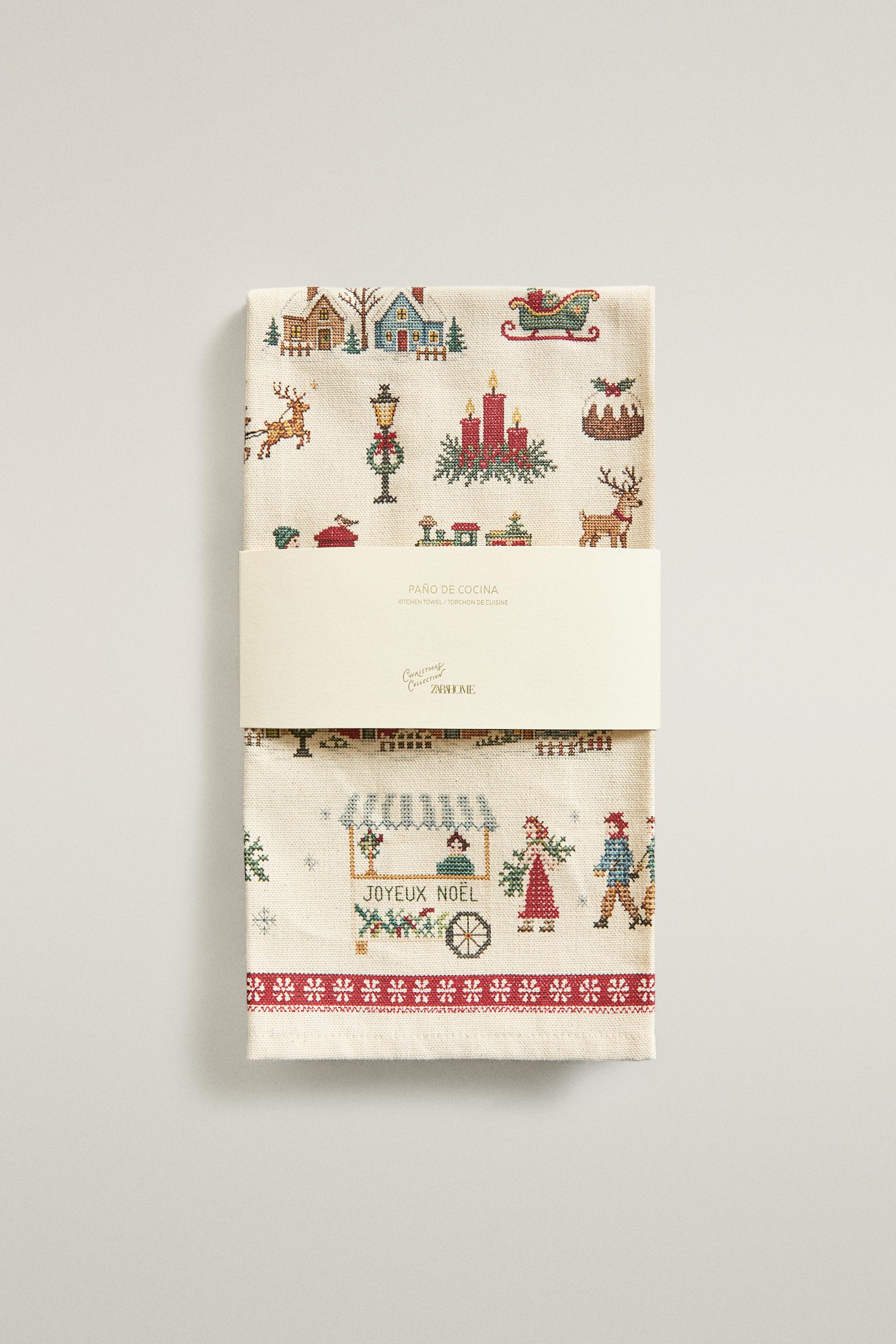 COTTON VILLAGE CHRISTMAS KITCHEN TOWEL (PACK OF 2)