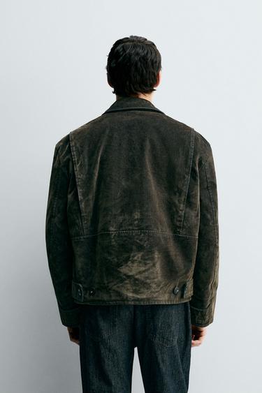 VELOUR TWILL JACKET - Dark green by Zara - Image 2