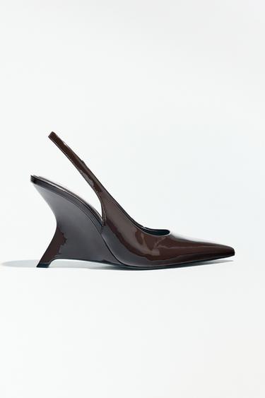Zara ASYMMETRICAL HEELED SHOES - Brown