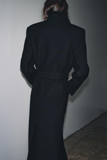 MANTEAU MÉLANGE LAINE ZW COLLECTION - Noir de Zara - Image 1