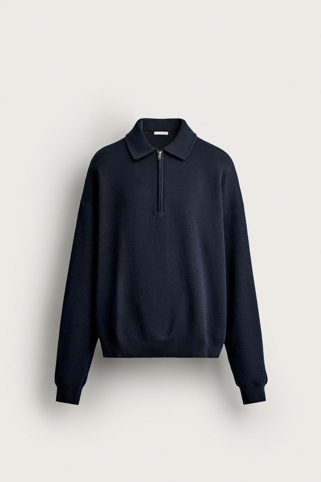 QUARTER-ZIP KNIT POLO SHIRT