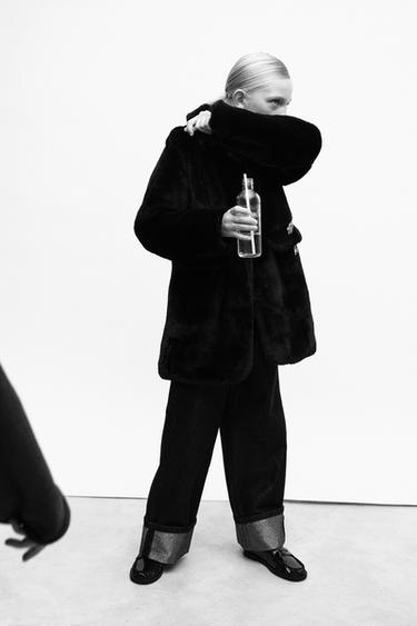 JEANS WIDE LEG FOIL - Negro de Zara