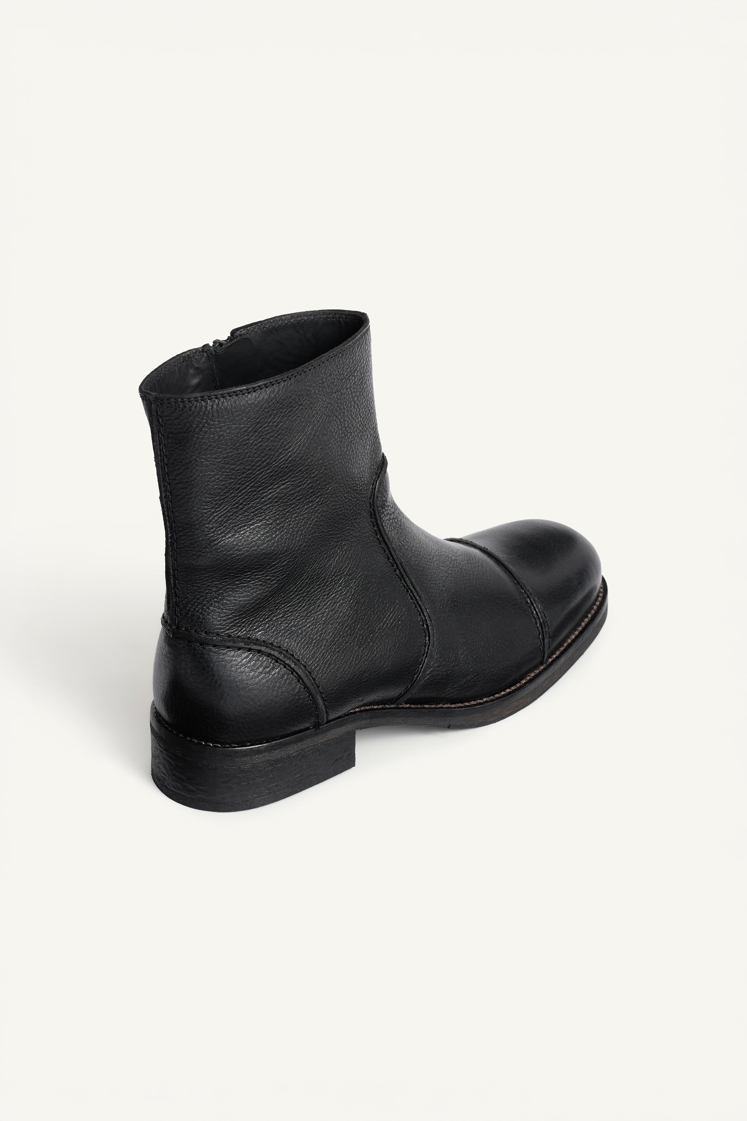 LEATHER ZIP BOOTS