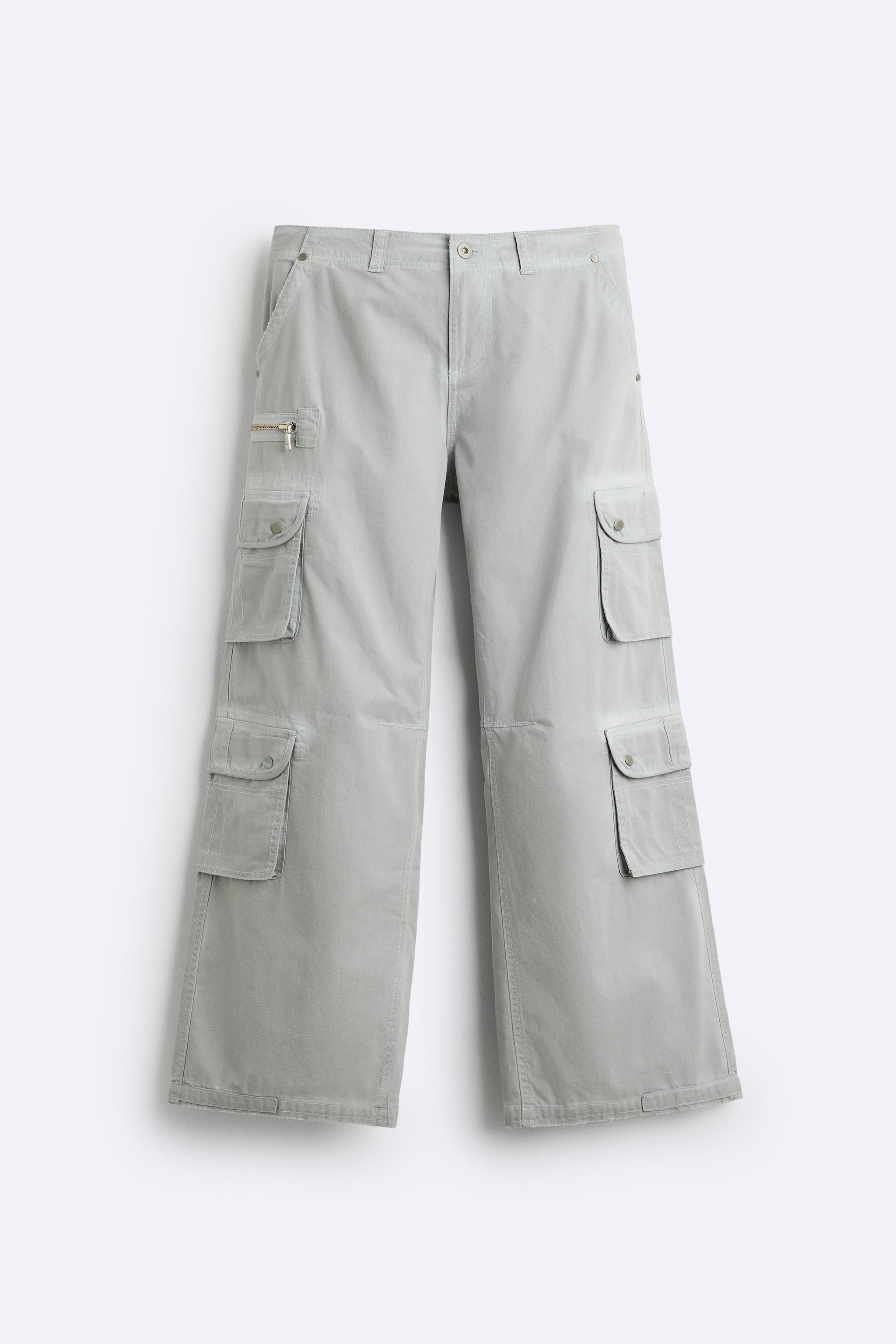 マルチカーゴワイドレッグパンツ - ストーン | ZARA Japan / 日本