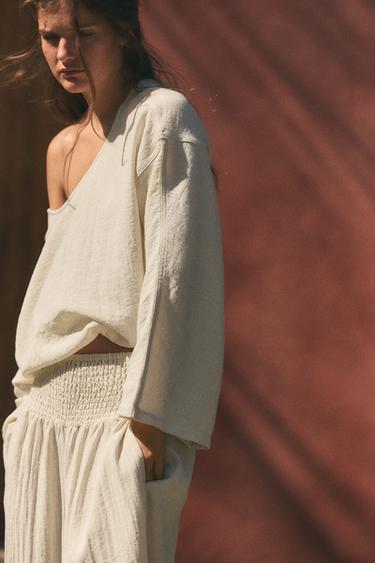 CAPE SHIRT - Beige by Zara