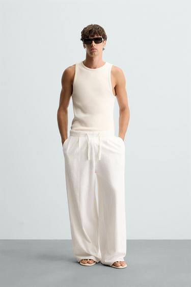 CAMISETA TANK RIB - Beige de Zara - Imagen 0