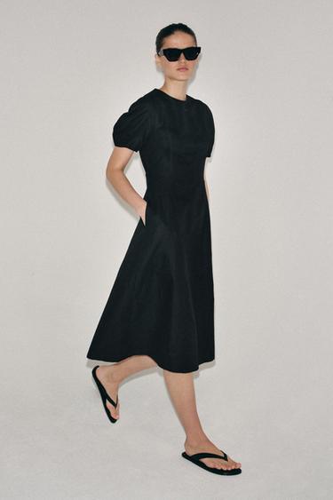 Zara MIDI HALJINA S LANOM ZW COLLECTION – Crna