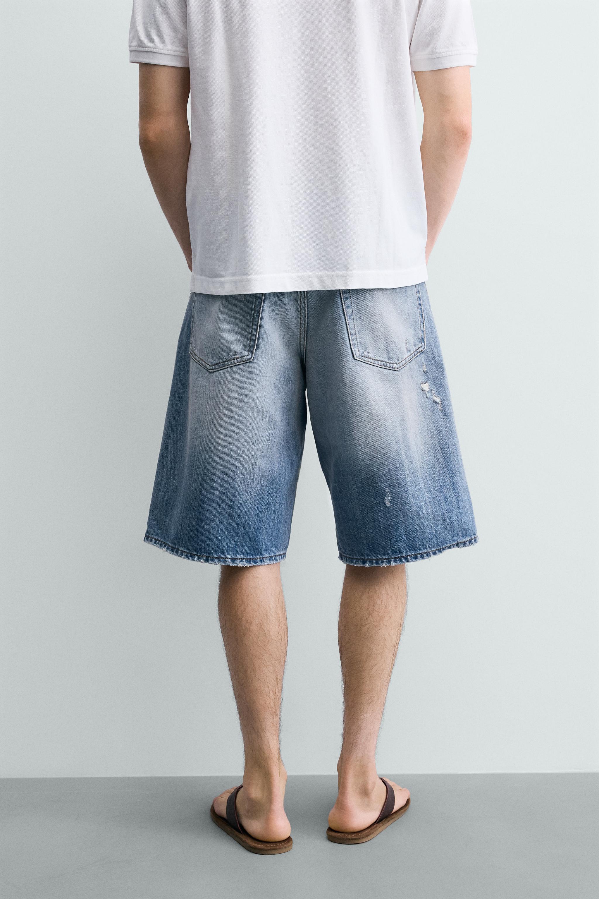 BERMUDA BAGGY EN JEAN DÉCHIRÉ