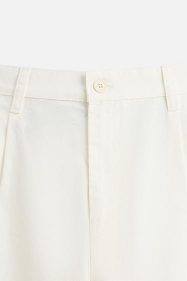 PANTALON RELAXED FIT PLIS - Blanc cassé de Zara - Image 8