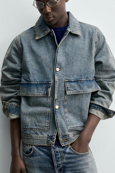 SURCHEMISE EN JEAN REGULAR FIT - Bleu pastel de Zara - Image 6