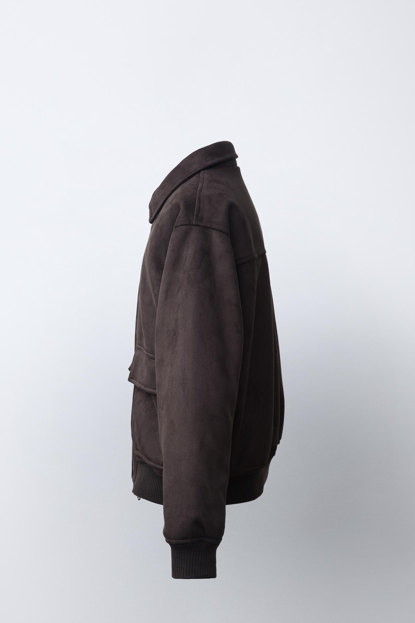 Детская куртка Zara Faux Suede Bomber, цвет: Шоколадный — фото 3