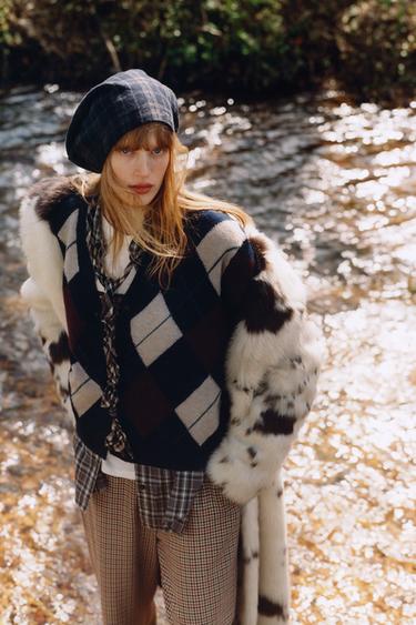 DIAMOND WOOL JACKET - Navy blue by Zara