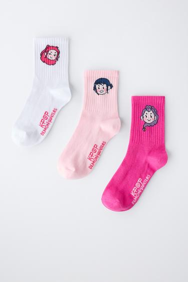 3-PACK OF KPOP DEMON HUNTERS™ NETFLIX © ANKLE SOCKS - Pink by Zara