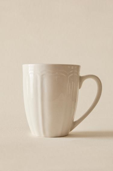 PORCELAIN MUG WITH RAISED DESIGN - White by Zara - Image 4