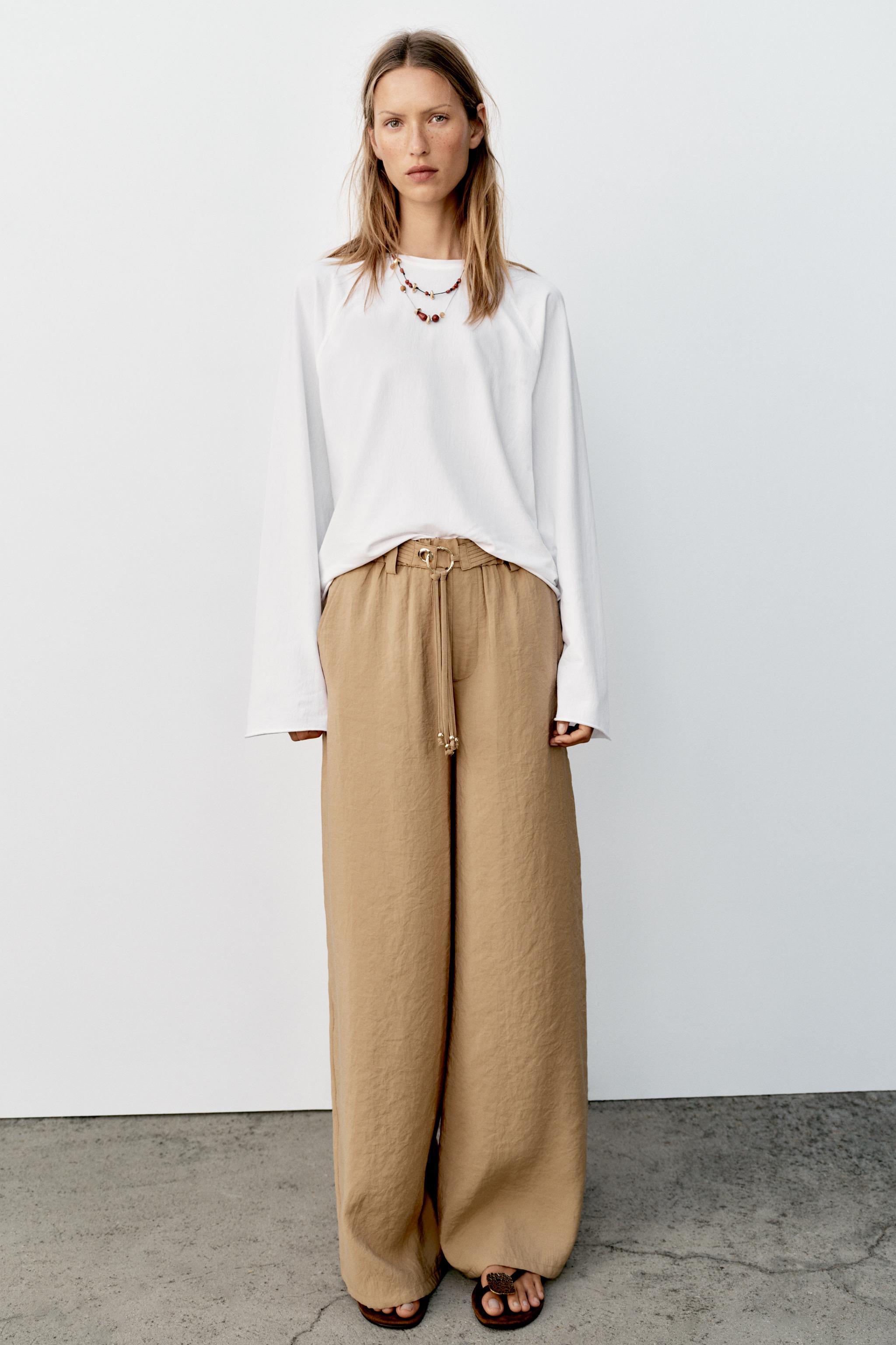 Женские брюки Zara STRAIGHT LEG PANTS WITH BELT